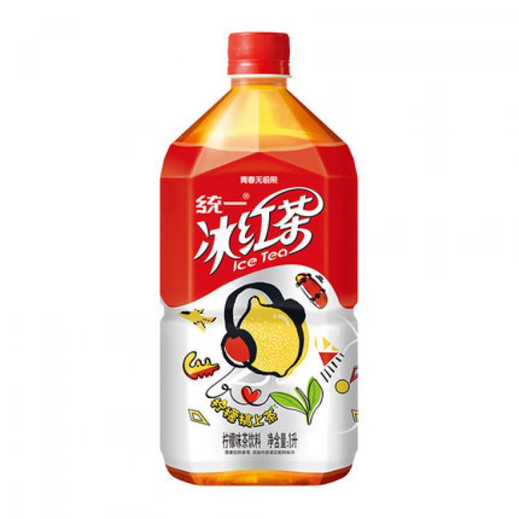 【好乐源】统一 冰红茶 1L/瓶 双重柠檬 青春无极限