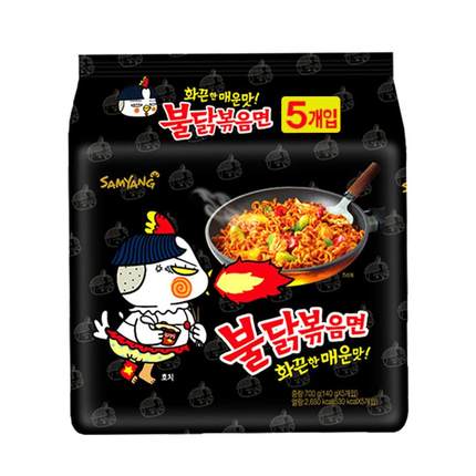 【好乐源整包】Samyang/三养韩国进口拉面火鸡面辣鸡肉味拌面140g*5方便面
