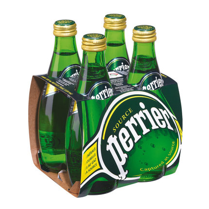 【好乐源整盒】巴黎水Perrier天然含汽矿泉水330ml*4瓶 原味